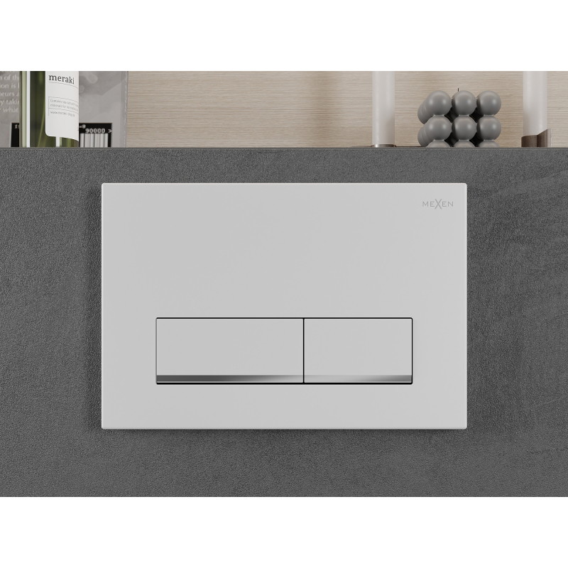 Mexen Fenix 12 bouton de chasse d'eau, blanc mat - 601220