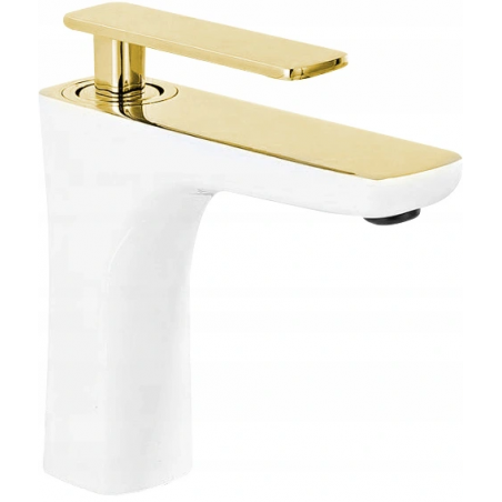 Mexen Indus robinet de lavabo, Blanc/Or - 744600-25