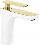 Mexen Indus robinet de lavabo, Blanc/Or - 744600-25