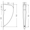 Mexen Cloison intermiction noire mate suspendue - 37117670