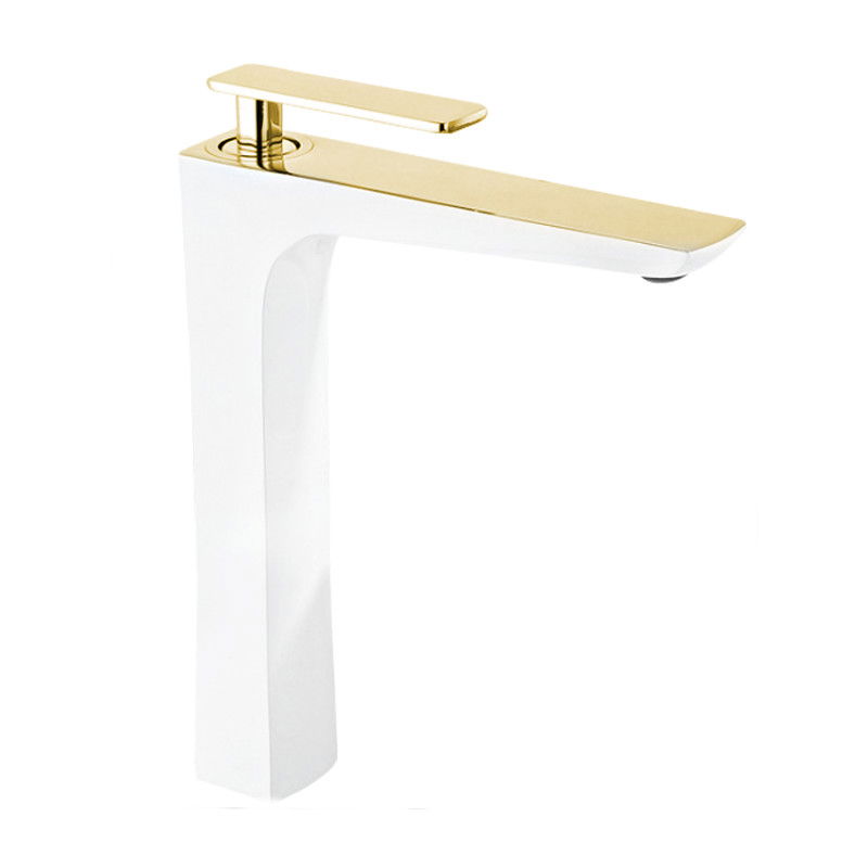 Mexen Indus robinet de lavabo haut, Blanc/Or - 744610-25