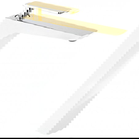 Mexen Indus mitigeur lavabo haut, blanc/doré - 744610-25