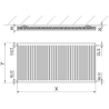 Mexen C11 radiateur à plaques 900 x 1400 mm, raccordement latéral, 1783 W, blanc - W411-090-140-00