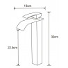Mexen Aries robinet de salle de bain haut, noir - 744810-70
