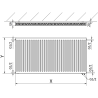 Mexen CV11 radiateur en acier 900 x 3000 mm, connexion inférieure, 3820 W, blanc - W611-090-300-00