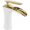 Mexen Lyra robinet de lavabo, Blanc/Or - 745300-25