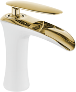 Mexen Lyra robinet de lavabo, Blanc/Or - 745300-25