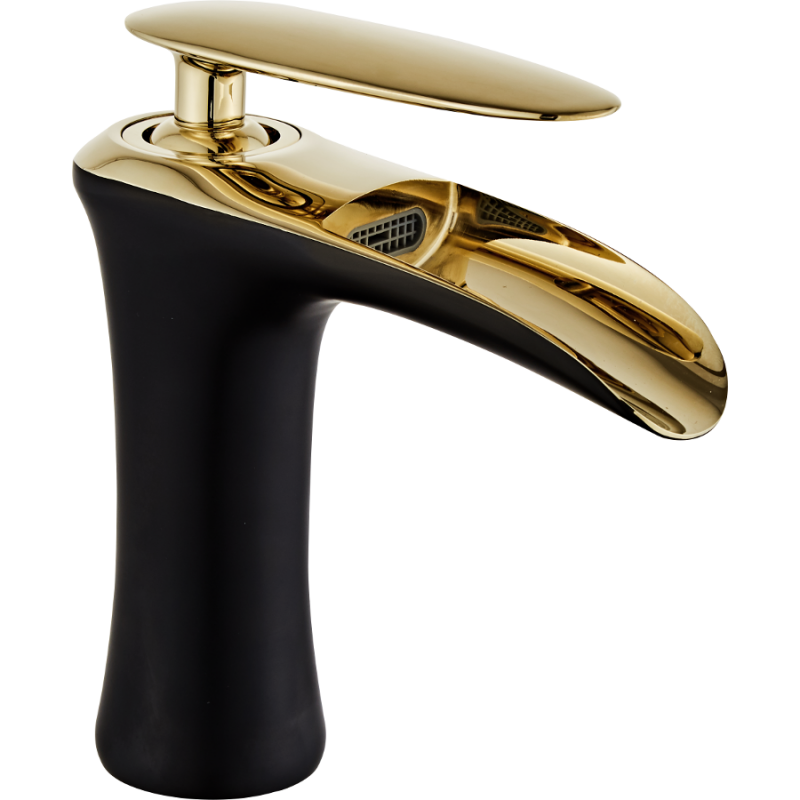 Mexen Lyra robinet de lavabo, Noir/Or - 745300-75