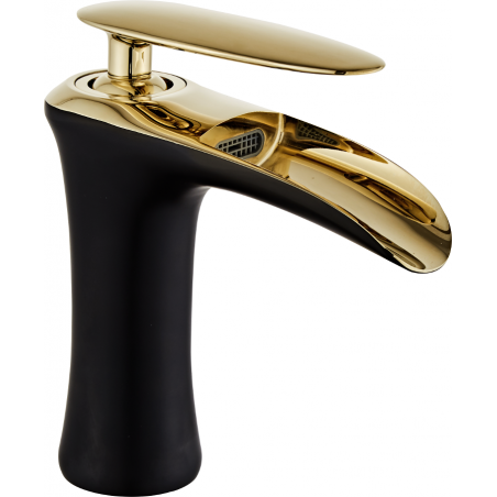 Mexen Lyra robinet de lavabo, Noir/Or - 745300-75