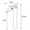 Mexen Lyra robinet de lavabo haut, blanc/doré - 745310-25