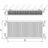 Radiateur Mexen C33 plat 900 x 800 mm, raccordement latéral, 2546 W, blanc - W433-090-080-00
