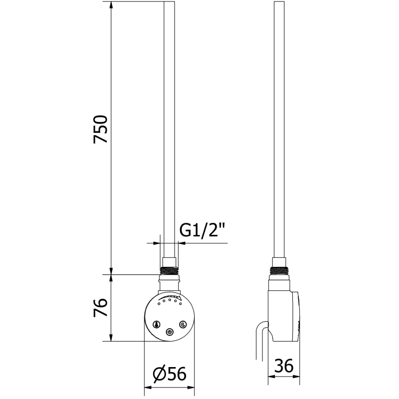 Mexen FA-O radiateur électrique 900 W, noir - W951-0900-70