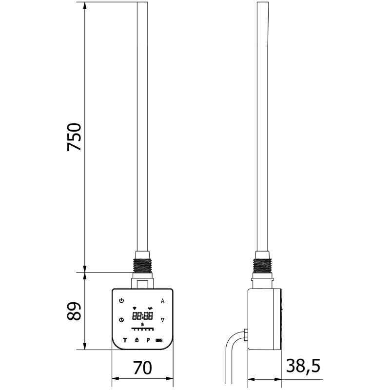 Mexen FA-F radiateur électrique avec Wi-Fi, 900 W, blanc - W953-0900-20
