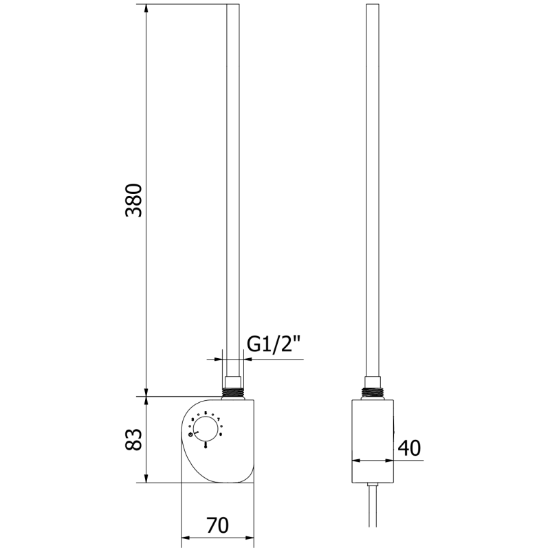 Mexen FA-D élément chauffant électrique 300 W, noir - W950-0300-70
