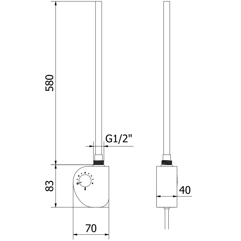 Mexen FA-D radiateur électrique 600 W, noir - W950-0600-70