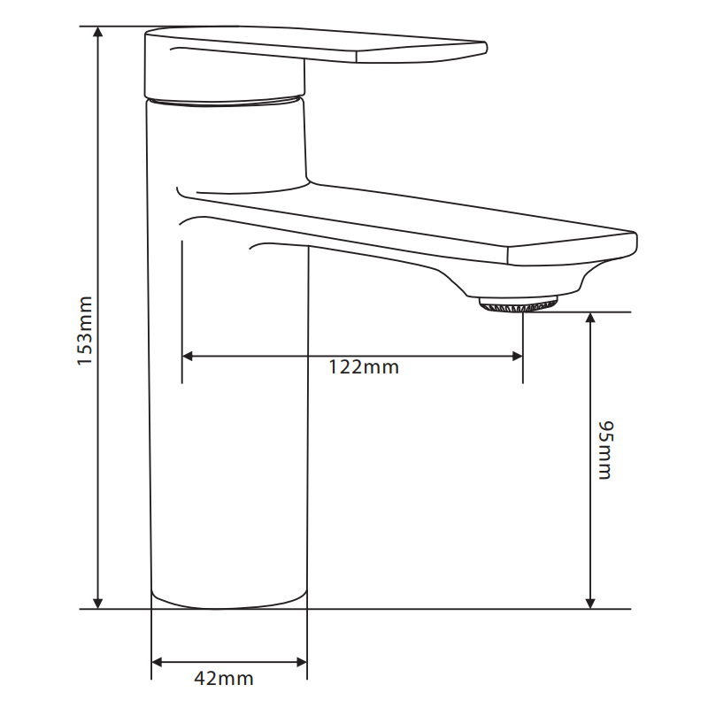 Mexen Zero robinet de lavabo, noir - 71100-70