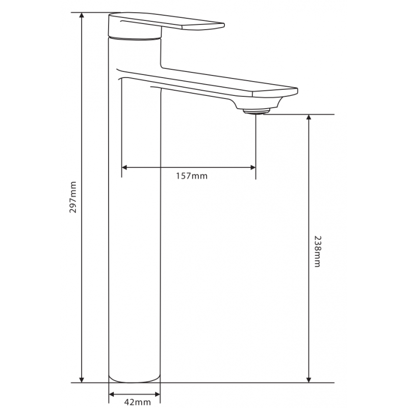 Mexen Zero robinet de lavabo haut, doré - 71110-50