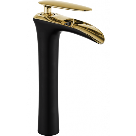 Mexen Lyra robinet de lavabo haut, noir/doré - 745310-75