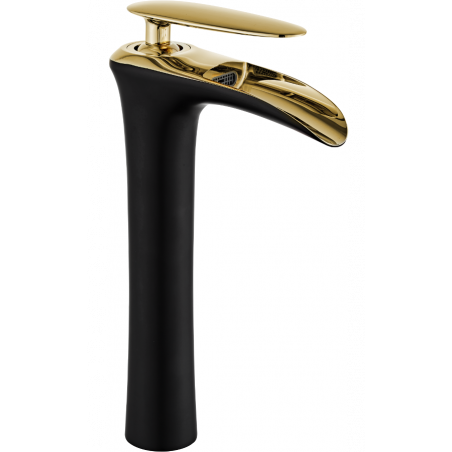 Mexen Lyra robinet de lavabo haut, Noir/Or - 745310-75