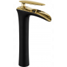 Mexen Lyra robinet de lavabo haut, Noir/Or - 745310-75