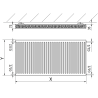 Mexen C21 radiateur à panneaux 600 x 1400 mm, connexion latérale, 1795 W, blanc - W421-060-140-00