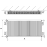 Mexen C22 radiateur plat 900 x 400 mm, raccordement latéral, 914 W, blanc - W422-090-040-00