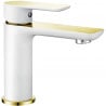 Mexen Alfa robinet de lavabo, Blanc/Or - 745700-25