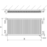 Mexen CV21 radiateur plat 400 x 1100 mm, raccordement inférieur, 1019 W, blanc - W621-040-110-00