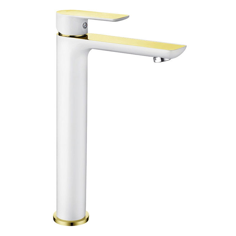 Mexen Alfa robinet de lavabo haut, Blanc/Or - 745710-25