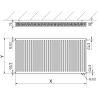 Mexen CV21 radiateur à plaques 500 x 400 mm, connexion inférieure, 443 W, blanc - W621-050-040-00