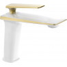 Mexen Purus robinet de lavabo, blanc/doré - 745800-25