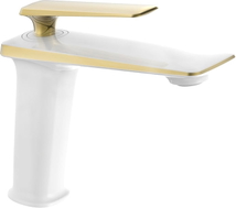 Mexen Purus robinet de lavabo, blanc/doré - 745800-25