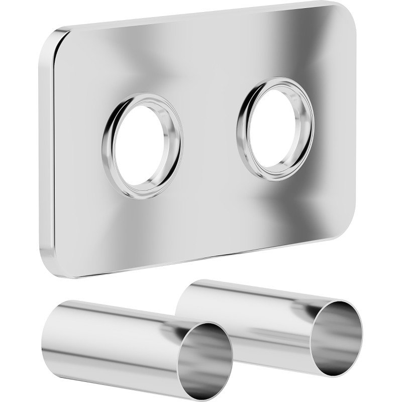Mexen 2S Ensemble cache-raccord double pour radiateur, chrome - W910-000-01