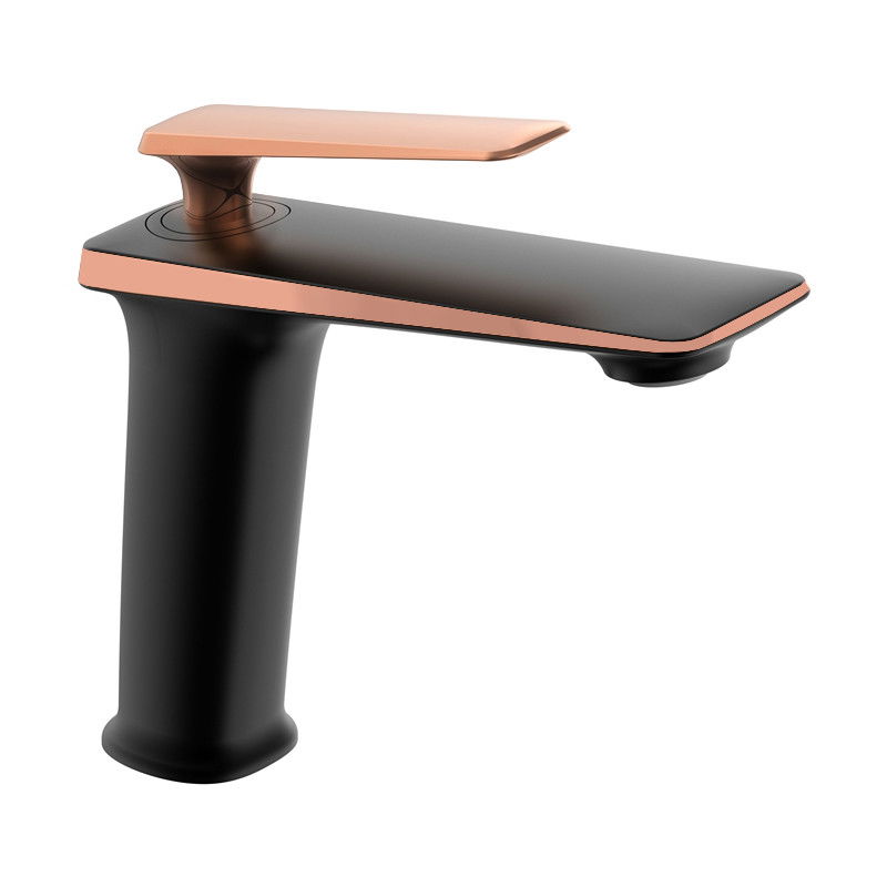 Mexen Purus robinet de lavabo, Noir/Or rose - 745800-76