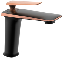 Mexen Purus mitigeur de lavabo, noir/or rose - 745800-76