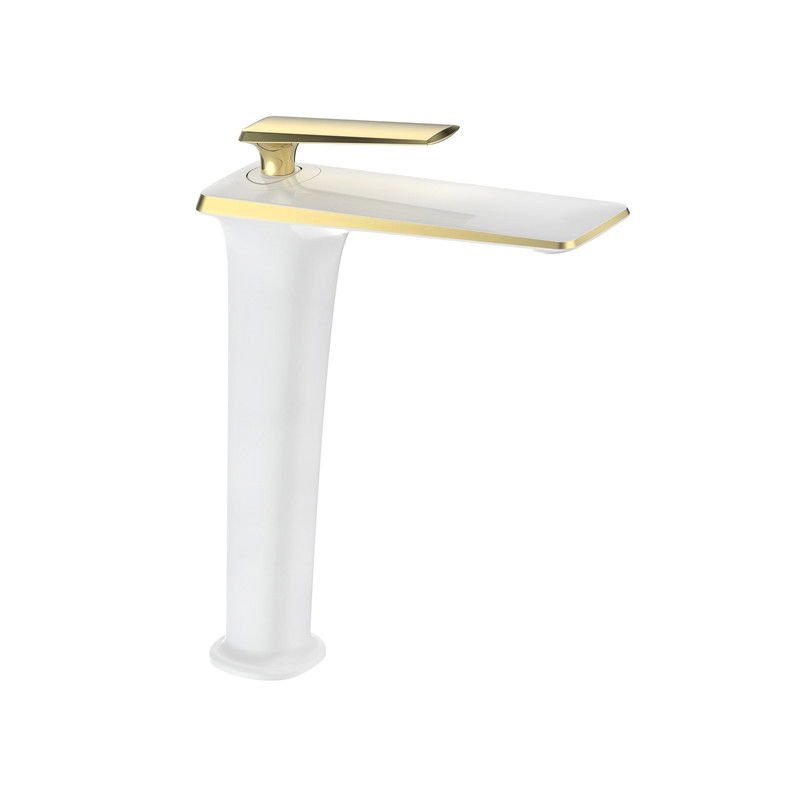 Mexen Purus robinet de lavabo haut, Blanc/Or - 745810-25