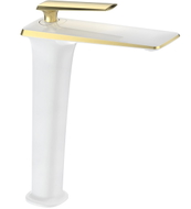 Mexen Purus robinet de lavabo haut, blanc/doré - 745810-25