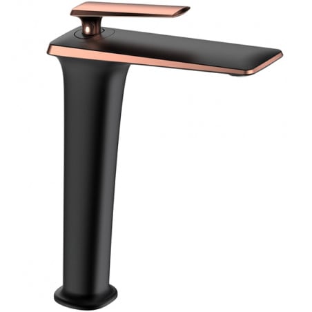 Mexen Purus robinet de lavabo haut, Noir/Or rose - 745810-76