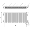 Mexen CV22 radiateur plat 500 x 1100 mm, raccordement inférieur, 1567 W, anthracite - W622-050-110-66