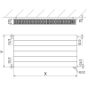 Mexen Line CVL22 radiateur à panneaux 300 x 1600 mm, raccordement inférieur, 1441 W, blanc - W622L-030-160-00