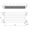 Mexen Line CVL33 radiateur plat 500 x 1200 mm, raccordement inférieur, 2281 W, blanc - W633L-050-120-00