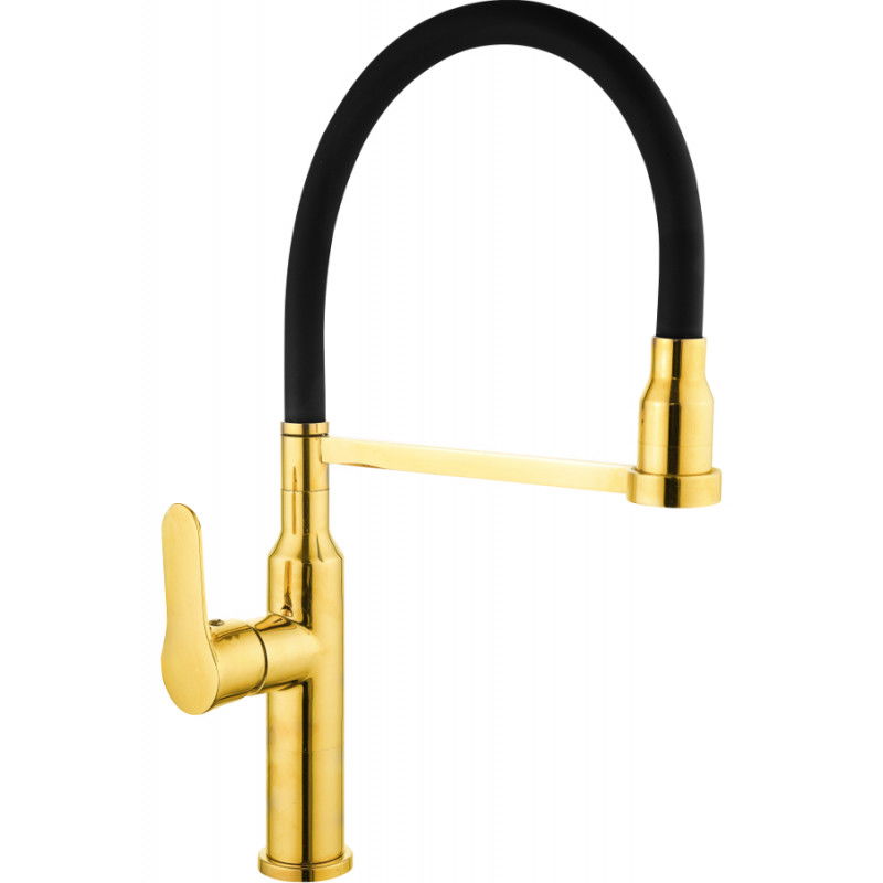 Mexen Edna robinet de cuisine, Or/Noir - 672900-57