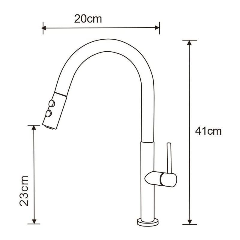 Mexen Ava robinet de cuisine, blanc/doré - 672800-25