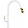 Mexen Ava robinet de cuisine, blanc/doré - 672800-25