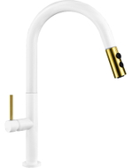 Mexen Ava robinet de cuisine, blanc/doré - 672800-25