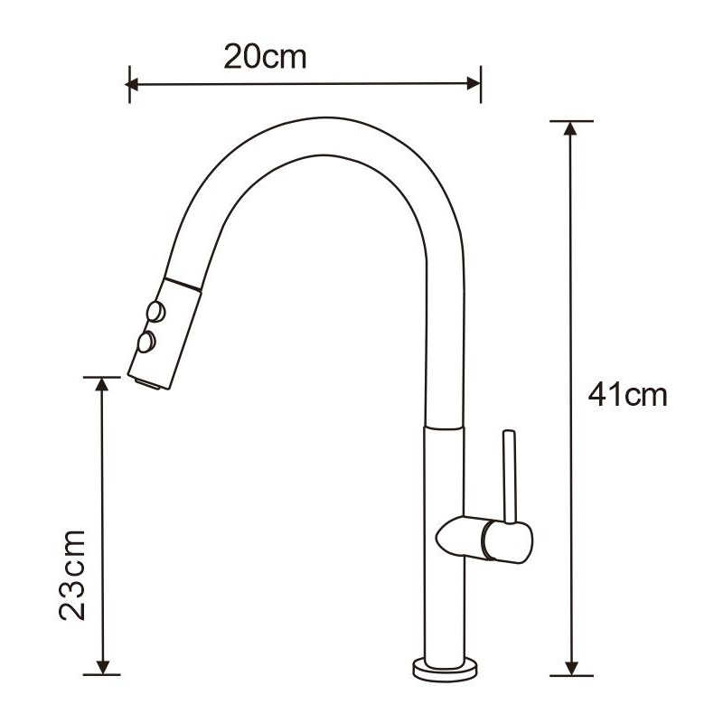 Mexen Ava robinet de cuisine, noir - 672800-70