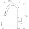 Mexen Ava robinet de cuisine, Noir - 672800-70