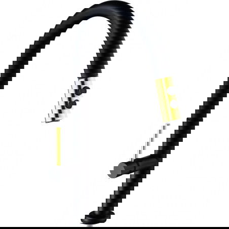 Mexen Ava robinet de cuisine, Noir/Or - 672800-75