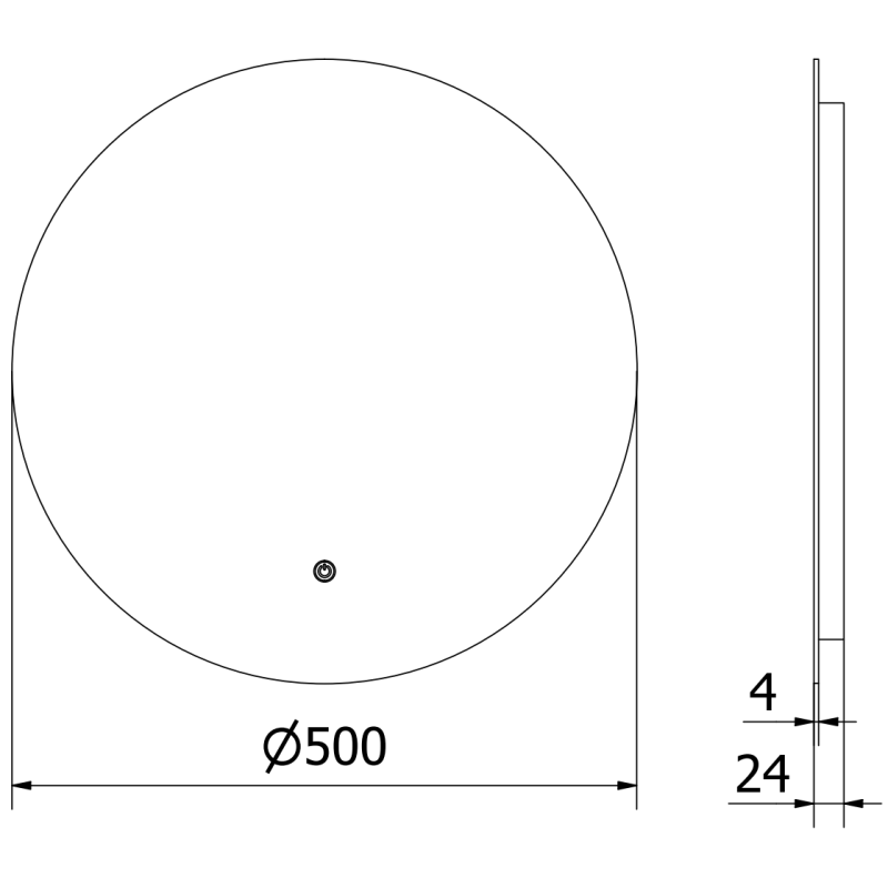 Mexen Erg miroir de salle de bain éclairé, rond 50 cm, LED 6000K, antibuée - 9823-050-050-611-00