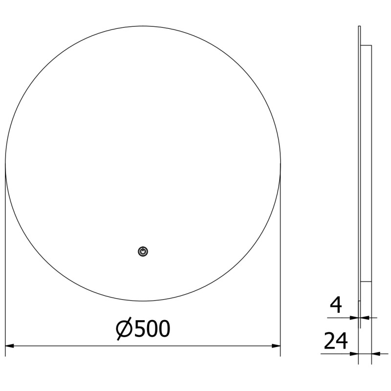 Mexen Erg miroir de salle de bains éclairé, rond 50 cm, LED 6000K, anti-buée - 9823-050-050-611-00